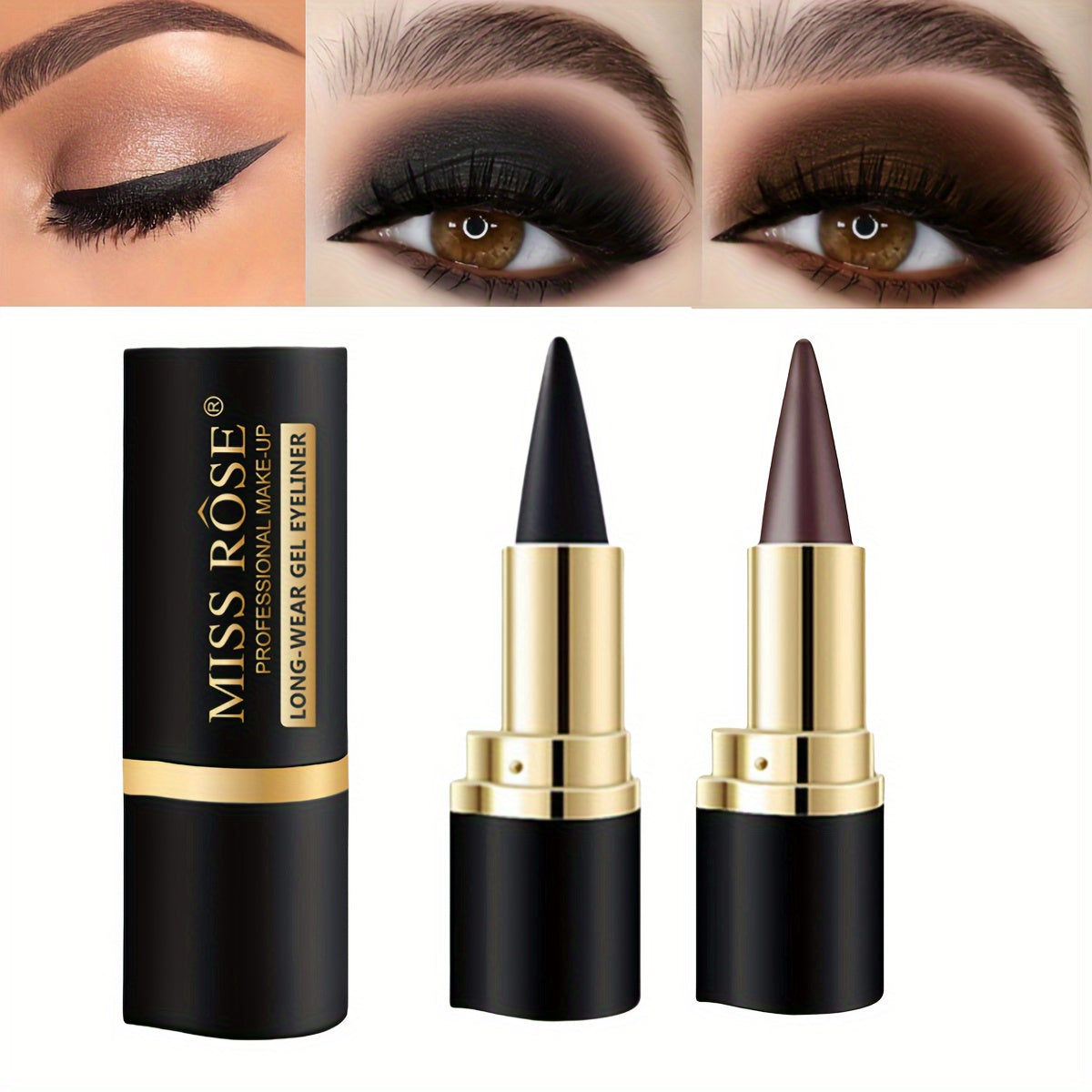 Easy-Glide Matte Black/2-Pack Eyeliner & Eyeshadow/Stunning Cat Eye & Smoky Looks/Perfect for Halloween & Everyday Glam/Halloween Makeup
