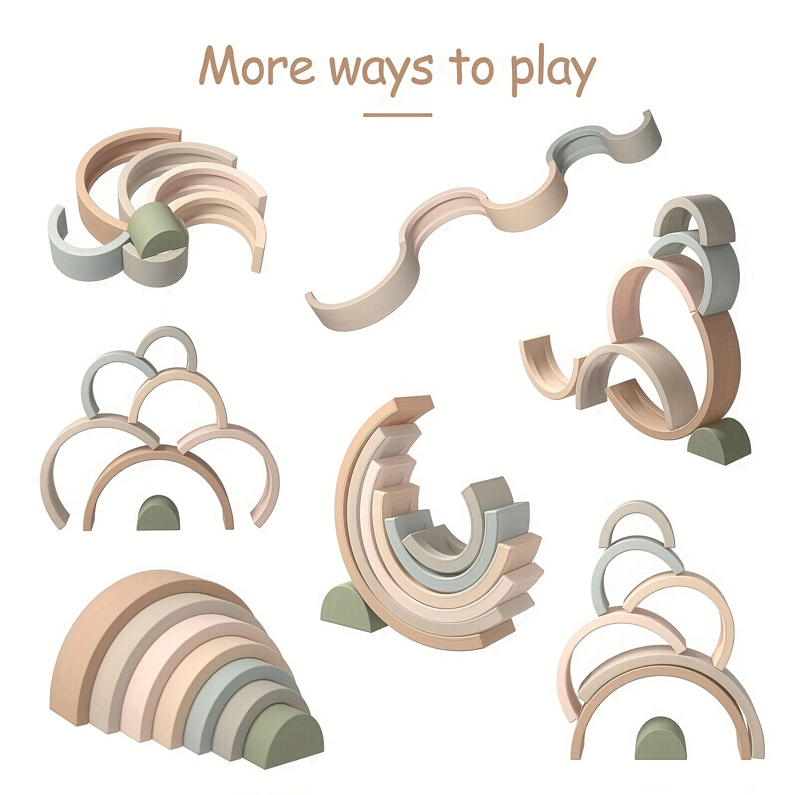 Rainbow Stacker Shape Puzzle , 7-Pack Rainbow Nesting Puzzle , Educational Sensory Toy , Kids And Toddler Stacking Toy , Building Blocks Baby , Nontoxic Material , Early Learners