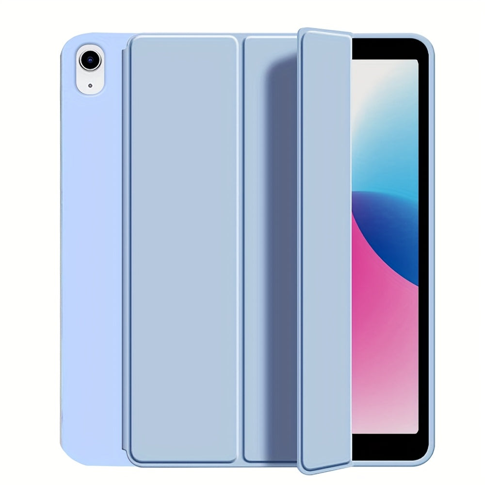 For iPad 11th Gen/10th/9th/8th/7th/6th/5th/ Air 1/2/3/Pro 9.7/10.5 Slim Tri-Fold Stand Case with Pencil Holder - Auto Sleep/Wake, Adjustable Stand, Lightweight Soft TPU Cover, Modern Travel Case For A16, Auto Sleep/wake Featu