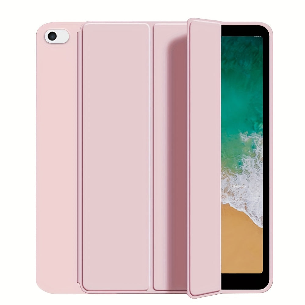 For iPad 11th Gen/10th/9th/8th/7th/6th/5th/ Air 1/2/3/Pro 9.7/10.5 Slim Tri-Fold Stand Case with Pencil Holder - Auto Sleep/Wake, Adjustable Stand, Lightweight Soft TPU Cover, Modern Travel Case For A16, Auto Sleep/wake Featu