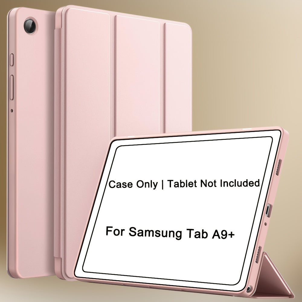 Case for Samsung Galaxy Tab A9 Plus 11-Inch 2023 (SM-X210 SM-X215), for Tab A9/A8/A7 Lite/S7/S8/S9/S10 FE, Soft Smooth Back Protective Cover, Lightweight, Scratch-Resistant, Anti-Slip, Foldable Stand, Auto Sleep/Wake Function