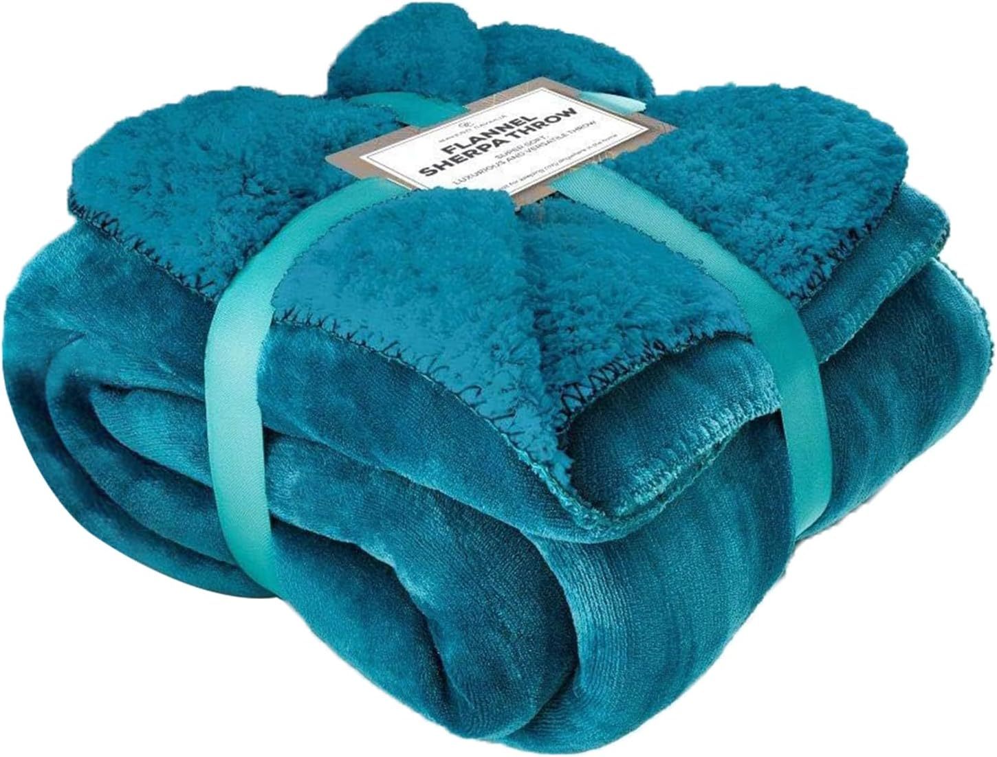 4B Sherpa Throw Blanket - Premium Ultra Soft and Warm Cozy Layer for Sofa, Bed and Couch, Fluffy Reversible Plush Design, Lightweight Decorative Throw for Comfort and Style in Multiple Colours.