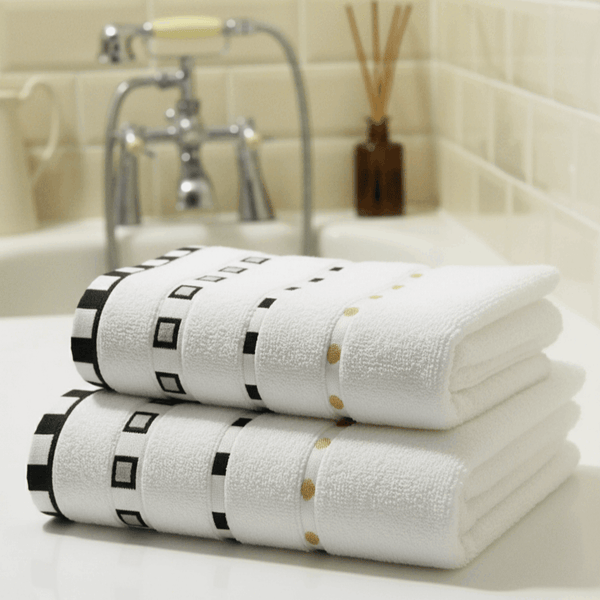 2x White Box Design Extra Large Bath Towels – 500 GSM Premium Hotel Quality Bath Sheet Towel Set | 75x150 cm | Soft & Absorbent Cotton Towels