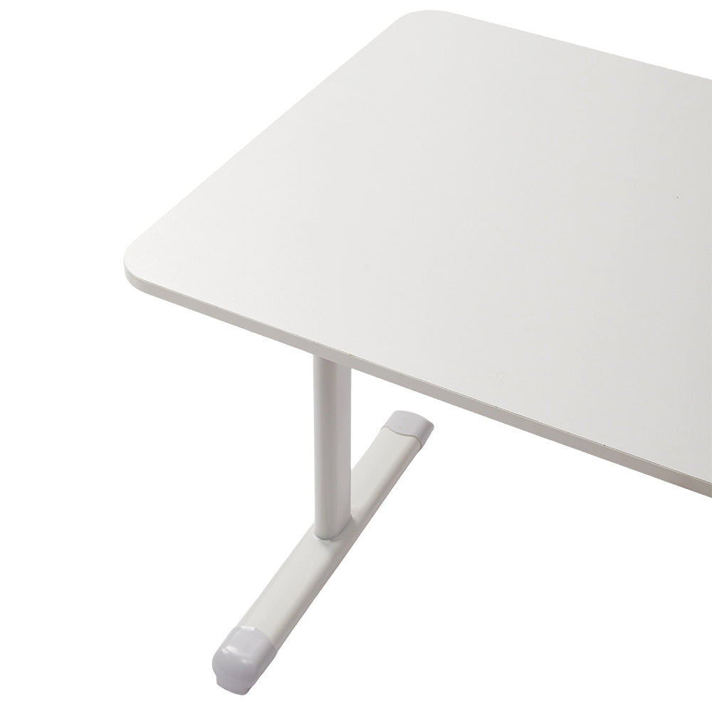 1pc Ergonomic Manual Standing Desk - Height Adjustable Work Table (60-90cm) with Reinforced Frame, Perfect for Home Office, Gaming & Study (White, Easy Assembly)