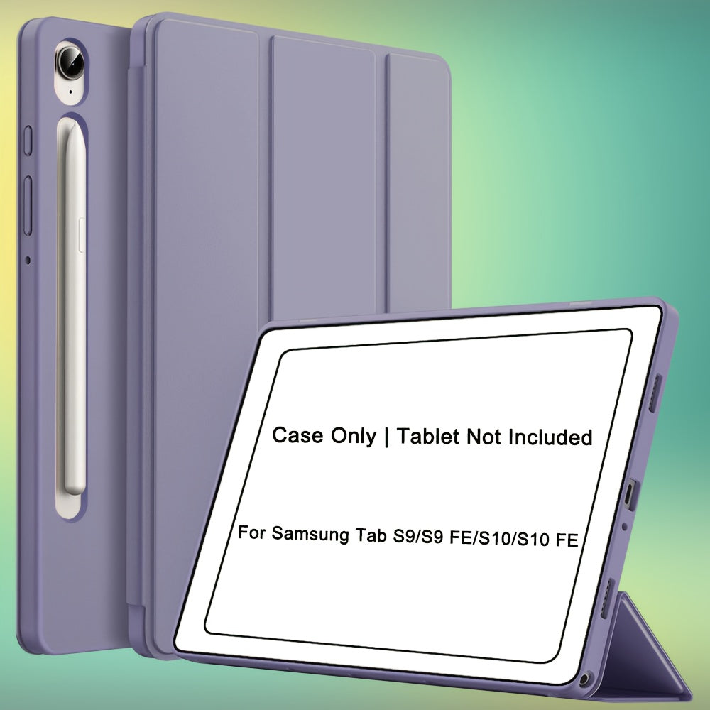 Case for Samsung Galaxy Tab A9 Plus 11-Inch 2023 (SM-X210 SM-X215), for Tab A9/A8/A7 Lite/S7/S8/S9/S10 FE, Soft Smooth Back Protective Cover, Lightweight, Scratch-Resistant, Anti-Slip, Foldable Stand, Auto Sleep/Wake Function