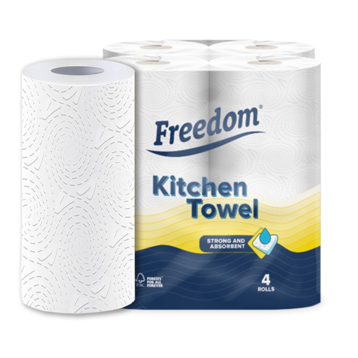 Freedom Super Strong & Absorbent MultiPurpose Kitchen Paper Roll, 24 or 72 Rolls