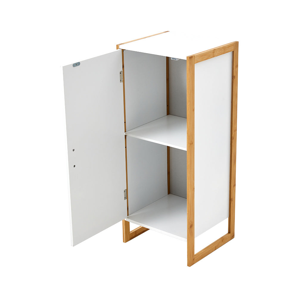 Bathroom Cabinet Bathroom Storage Cabinet Half-Height Bathroom Cupboard with 2-tier Compartments for Bathroom Hallway and LivingRoom White 80x33x30cm