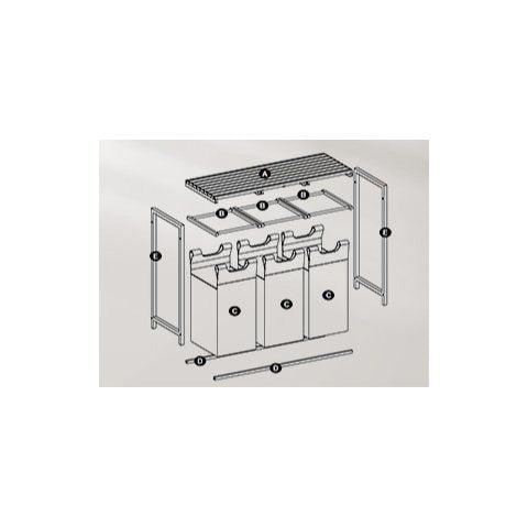 Laundry Basket, 3-Compartment Laundry Hamper, Freestanding Clothes Hamper, Laundry Bag Stands Up Well, Removable Laundry Bags, Laundry Sorter, Shelf, Metal Frame, 3 x 38 L, Black/White/Grey