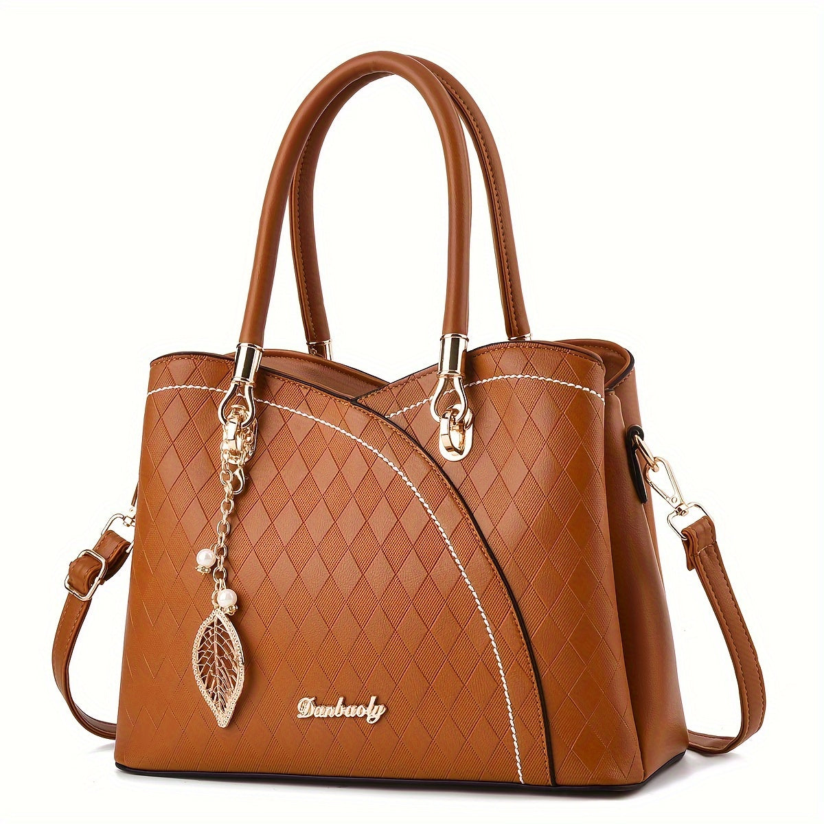 Elegant Women’s Two-Tone PU Handbag – Large-Capacity Fashion Satchel with Shoulder Strap
