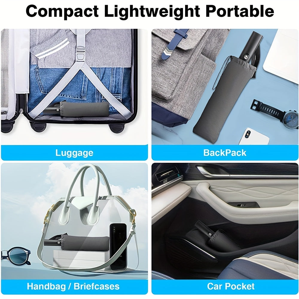 Windproof Automatic Oversized Umbrella – 10-Rib Folding Business Umbrella with Sun Protection, Auto Open/Close, Professional Unisex Design for Daily Use