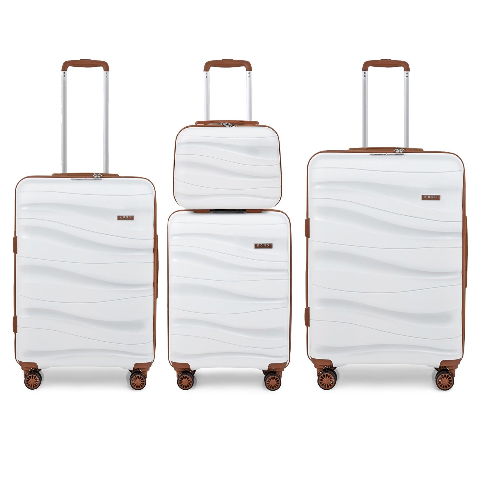 1Pcs of 20inch luggage Lightweight Polypropylene Hard Shell Suitcase with TSA Lock Spinner Wheels Travel Trolley Case and Beauty Case 14/20/24/28 Cream White Luggage Sets of 4 Piece, Luggage For Travel