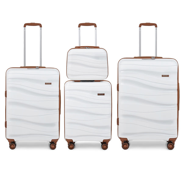 1Pcs of 20inch luggage Lightweight Polypropylene Hard Shell Suitcase with TSA Lock Spinner Wheels Travel Trolley Case and Beauty Case 14/20/24/28 Cream White Luggage Sets of 4 Piece, Luggage For Travel
