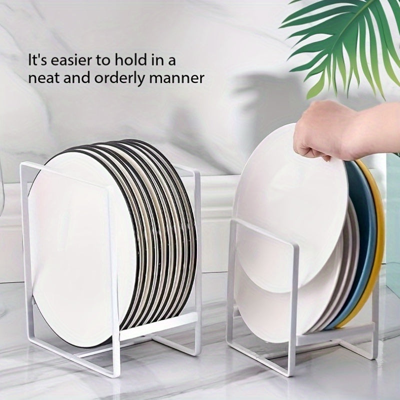 4-Piece Black Metal Dish Rack Set, Space-Saving No-Drill Mount, Durable Plate and Utensil Holder for Kitchen Organization