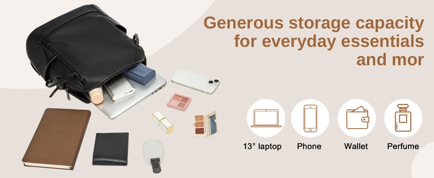 Miss Lulu Women's Anti-Theft PU Backpack, Large Capacity Convertible Shoulder Bag for School, Work, Travel & Daily Use, Multi-Po