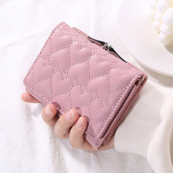 Short Chic Embroidery Thread Small Wallet Female Fresh