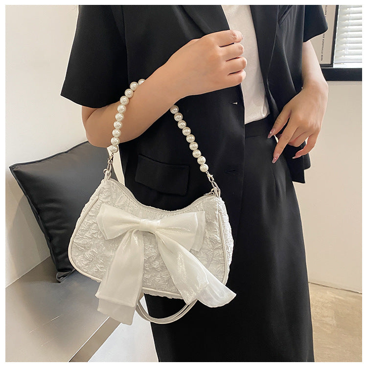 New Fashion Shoulder Bag Bow Pearl Tote