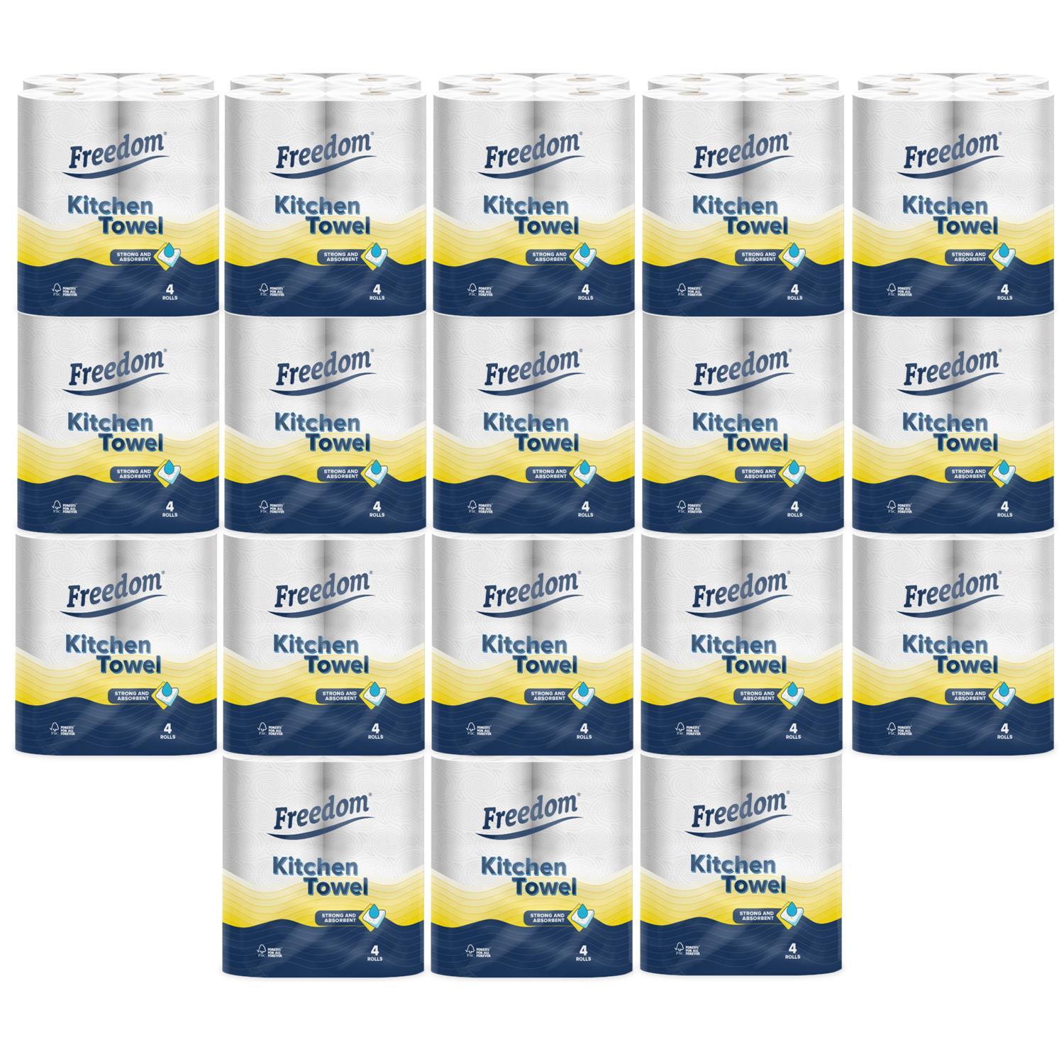 Freedom Super Strong & Absorbent MultiPurpose Kitchen Paper Roll, 24 or 72 Rolls