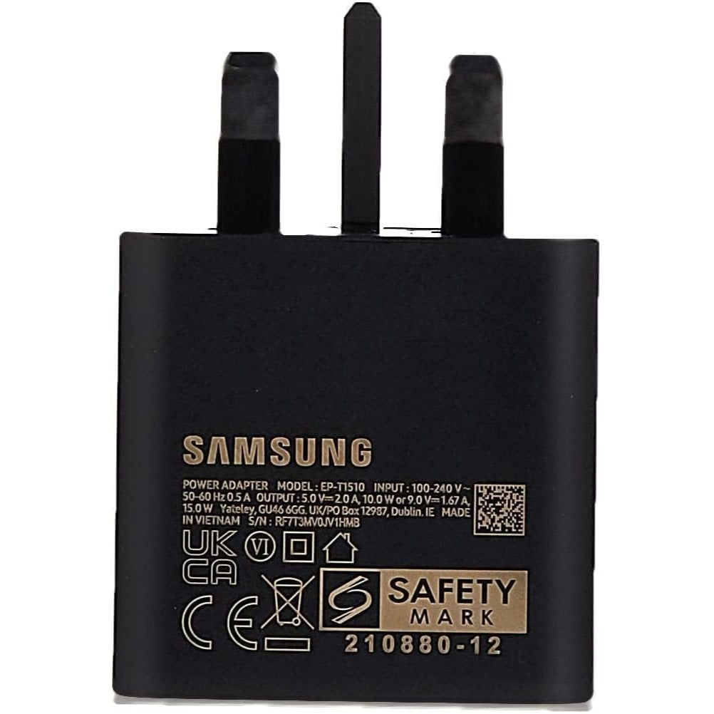 Samsung Galaxy Official 15W Adaptive Fast Charger (without USB-C to C Data Cable), Black