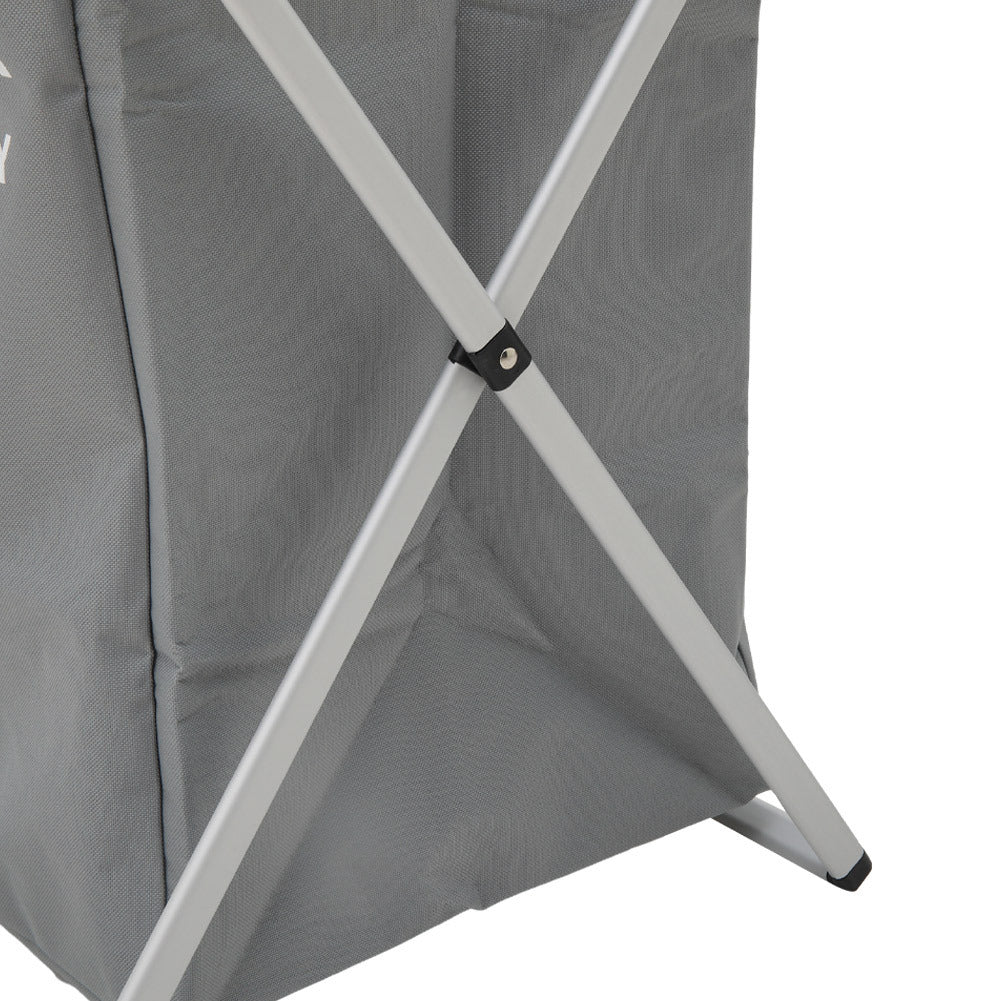 1Pack Foldable & Washable Washing Basket 3 Compartments, Stainless Steel Holder, Dirty Laundry Bag with Handle, Large Laundry Sorter Laundry Basket with Aluminum Bracket and Handle for Laundry Room, Bedroom 66*38*58cm