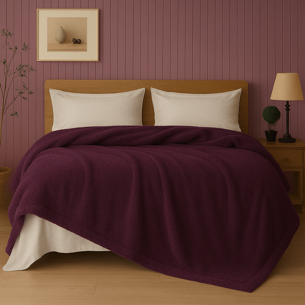 ELAFY Teddy Fleece Throw Blanket – Soft, Warm, Plain Sofa Bed Couch Cover, Lightweight Winter Blanket – Multiple Colors & Sizes