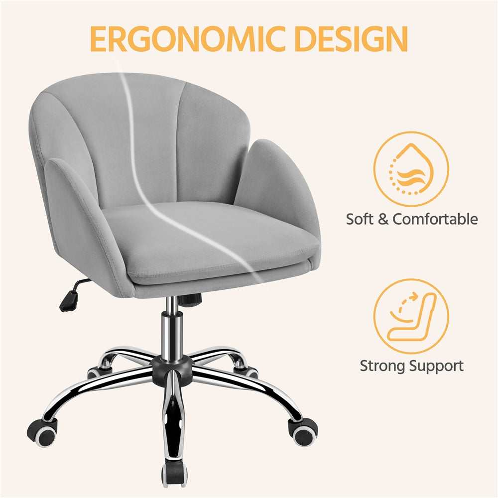 Costoffs Desk Chair Rolling Office Chair Adjustable Makeup Vanity Chair Computer Chair with Armrests for Home Office