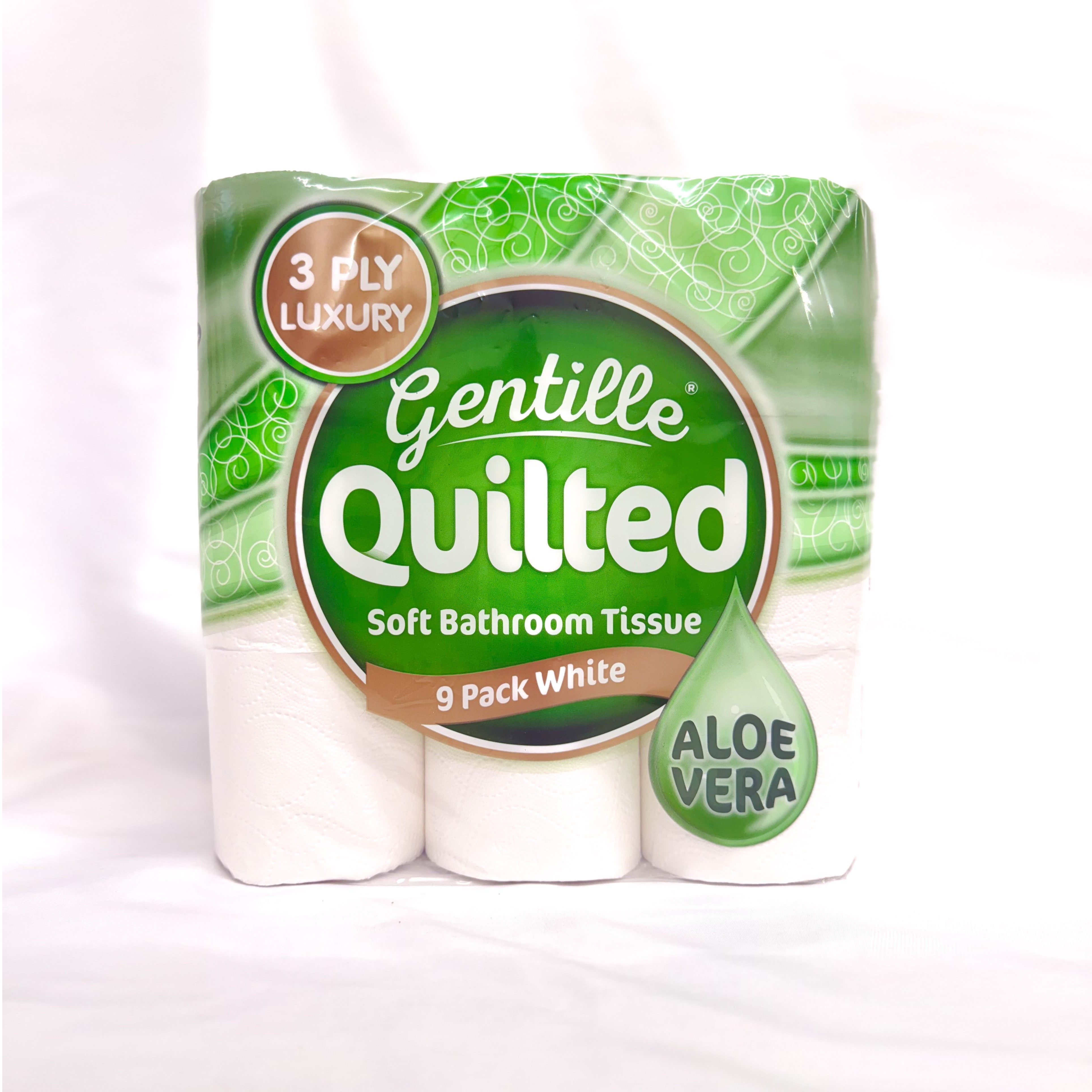 Toilet Tissue 45 rolls. Gentille Quilted Bathroom Aloe Vera Tissue Luxury 3-Ply Toilet Paper Soft, Strong & Responsibly
