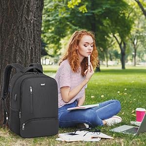 Travel Laptop Backpack with USB Port - Water Resistant 15.6 Inch Computer Bag for Work, School & Casual Use (Men/Women)