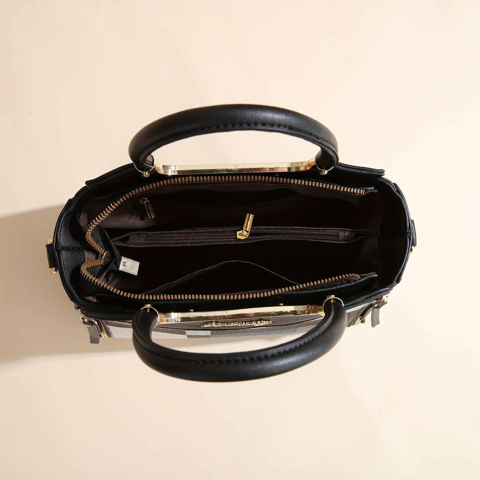 Women'S Large Capacity Tote Bag - Elegant Plaid Handbag with Adjustable Strap, Zipper Closure, Lining - Multi-Color Options (/Red/, /) - Perfect Gift For Moms, Ladies - Everyday & Formal Use - Durable & Easy-clean Design, Fas