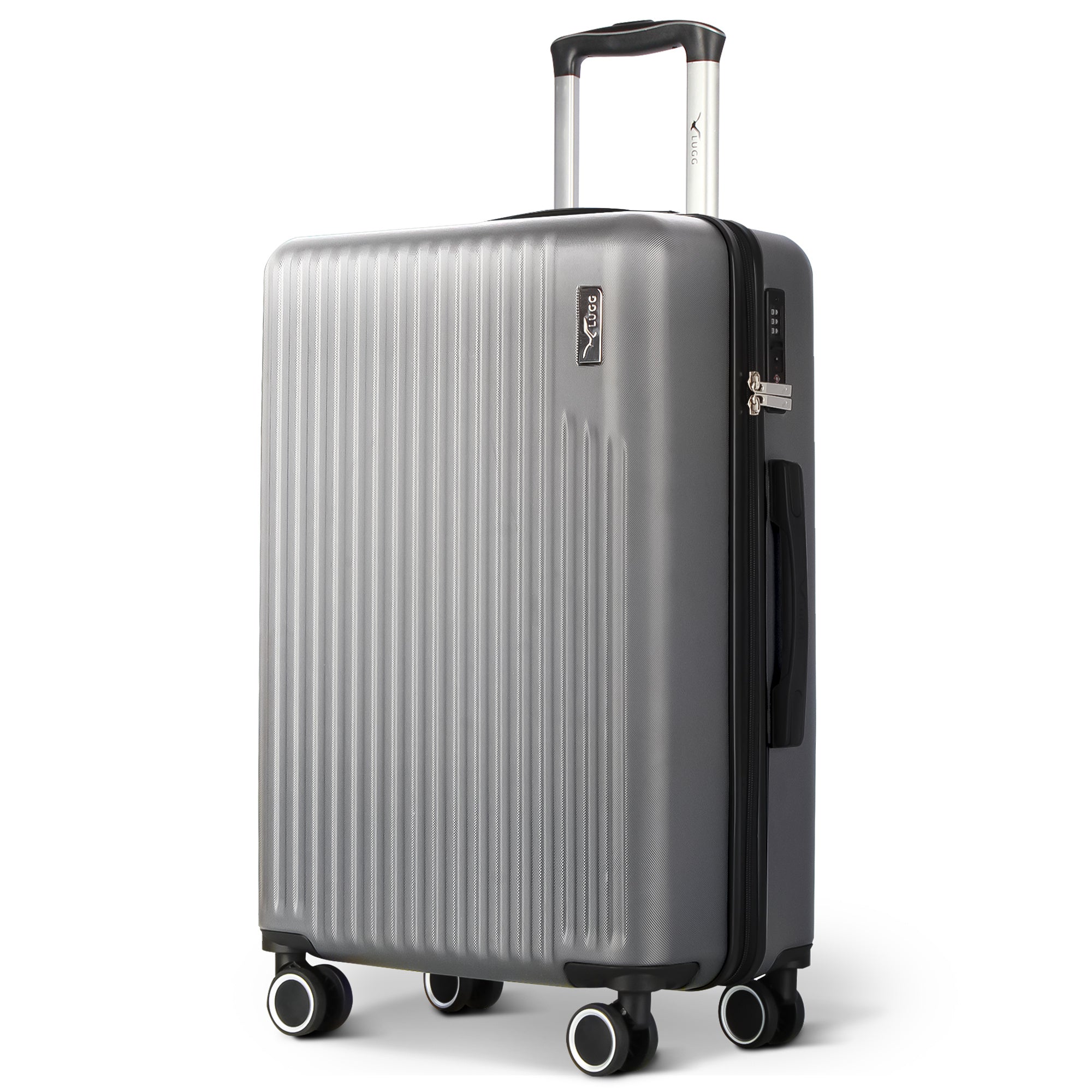 LUGG 65 x 25 x 44cm Vacay Suitcase ABS Luggage with TSA Indent Lock, Aluminium Trolley Handle, 360° Spinner Wheels, Water-Resistant & Durable Material - Airline Compatible (24inch)