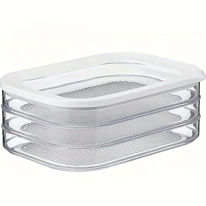 LDQ Transparent Food Storage Container Set, 1/2/3/4-Tier Stackable BPA-Free PP Fridge Organizer for Steak, Deli Meat, Cheese and More