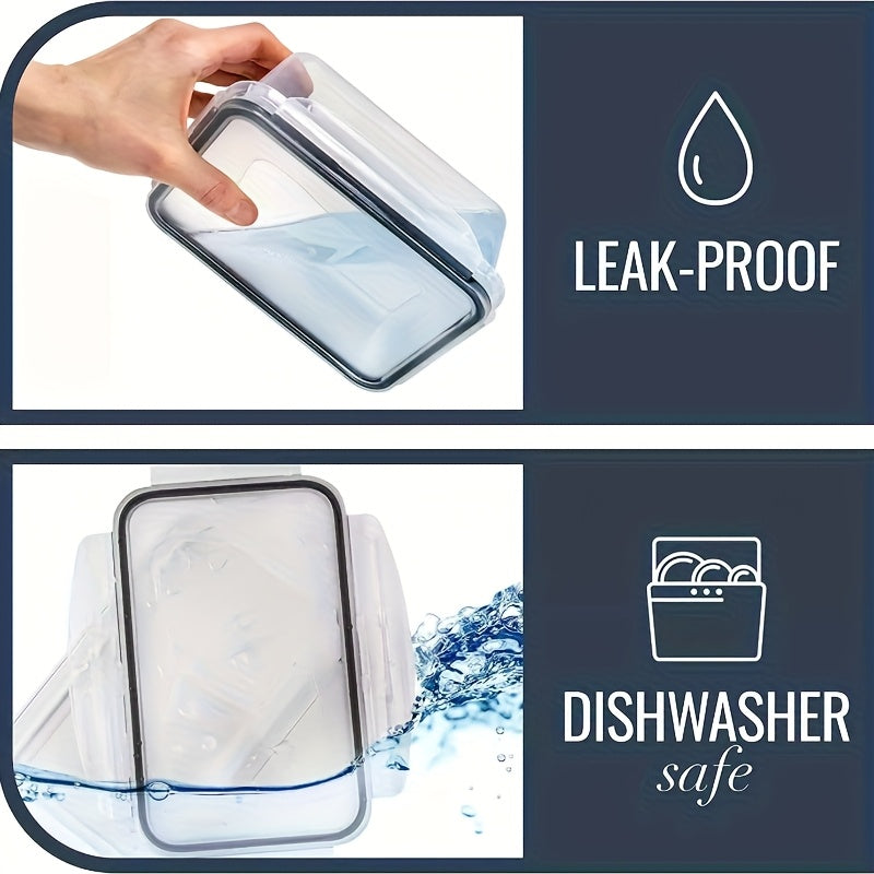 2/3pcs Rectangle Food Storage Container Set, Leakproof, Microwave Dishwasher Freezer Safe, Reusable, PP, Air-tight, Hand Wash, Latch Closure, Multipurpose, Non-Electric, with Lids, for Fruits, Vegetables, Meat,Outdoor Equipme