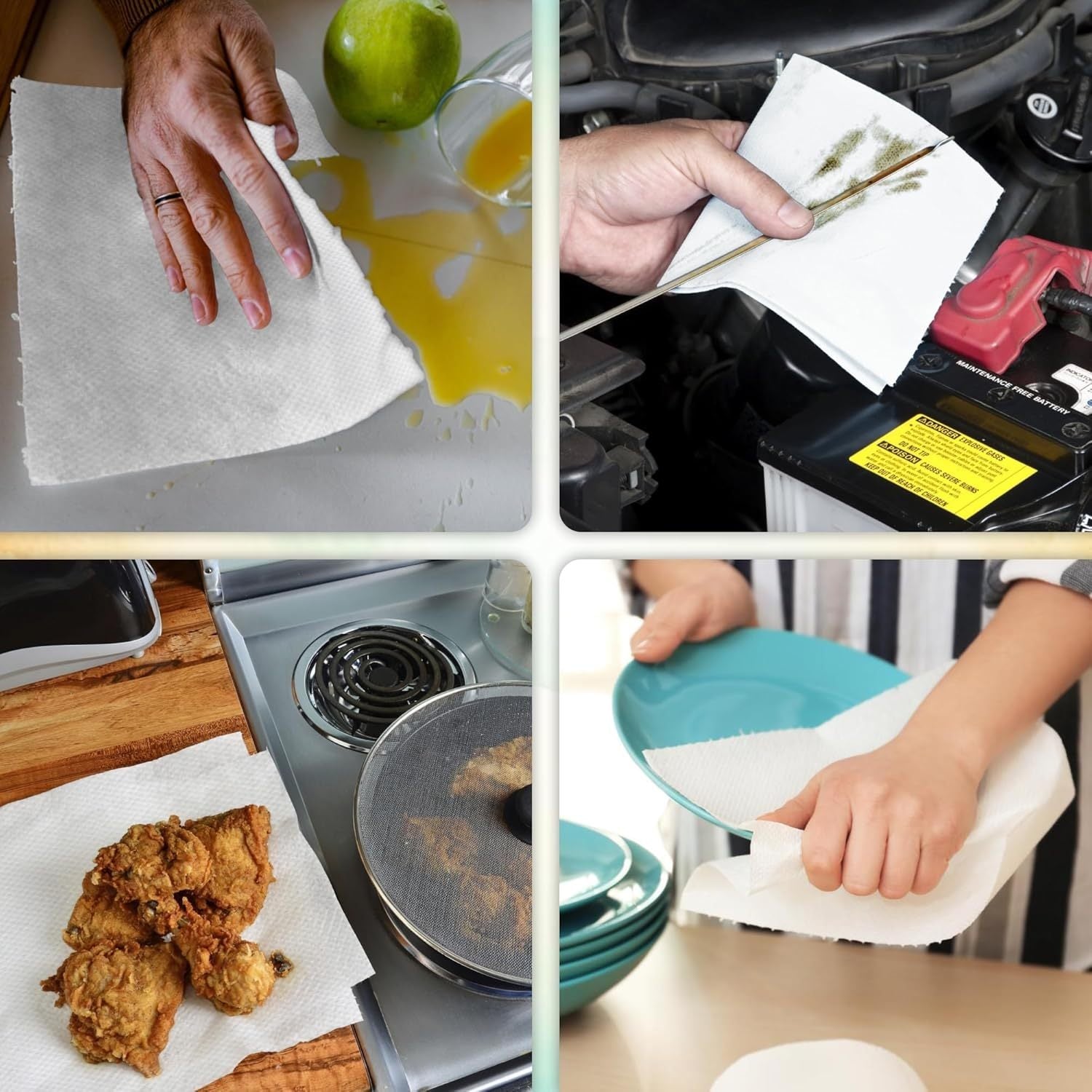 White Centrefeed Kitchen Rolls 6/12/18/24-pack White Paper Towels 2 Ply Embossed Paper Towels, Strong & Absorbent Home & Kitchen Rolls, White, Multi-Fold Double Layer Tissue Roll, Household Cleaning Suppliers, White Centrefee