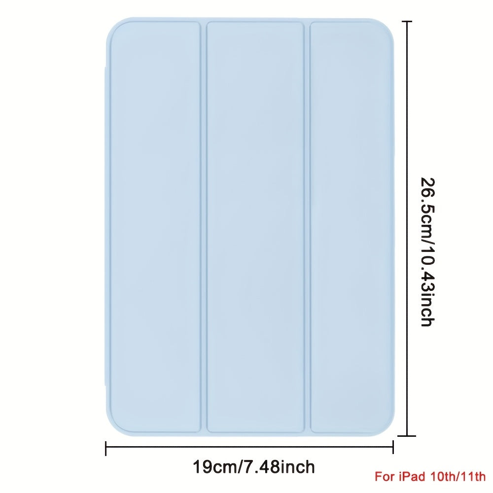 Case for iPad (A16) 11th generation 27.94cm 2025 new compatible iPad 10th generation shell 2022 10.9-inch three fold stand intelligent protective cover soft TPU back shell automatic wake-up/sleep, Tablet Stand Case, Smart Wak