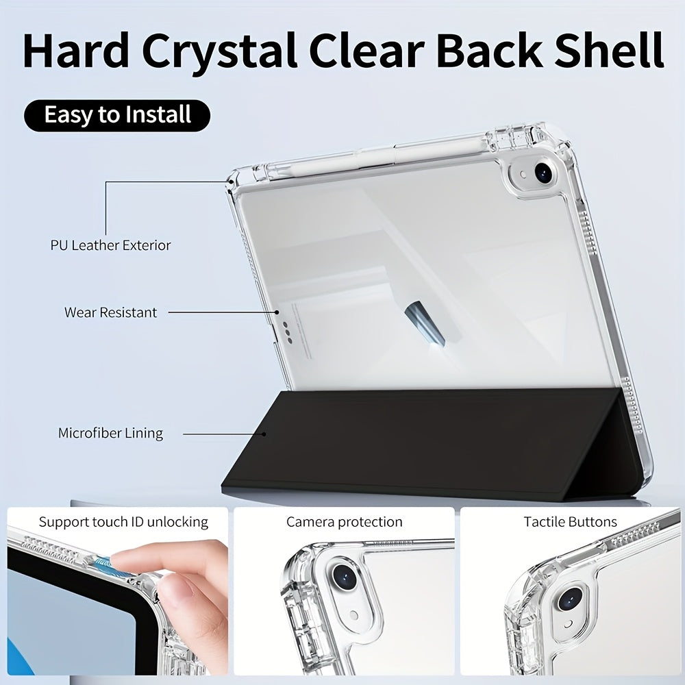 for iPad (A16) 27.94cm 2025 Smart Case with Pencil Holder - Auto Sleep/Wake, Lightweight Acrylic Hybrid Shell, Non-Slip, Scratch , with Inner Pocket and Stylish Design for Latest for iPad Models, Durable for iPad