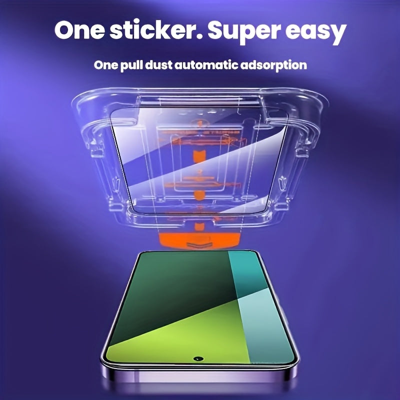 3-Pack Ultra HD Tempered Glass for Xiaomi Mi 15T 14T Pro 15 14 13 13T 12T 11T 11 Lite 5G NE Redmi Note 14 13 Pro 4G 5G 12 11 11S, 9H+ Screen Protector Film, Anti-Scratch, Anti-Fingerprint, Full Coverage, One-Click Film Applic