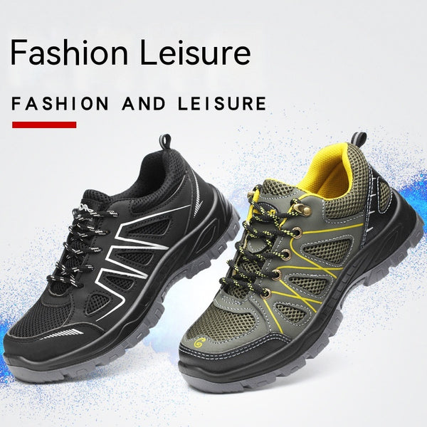 Breathable Mesh Fabric Anti Smashing And Puncture Protective Safety Shoes