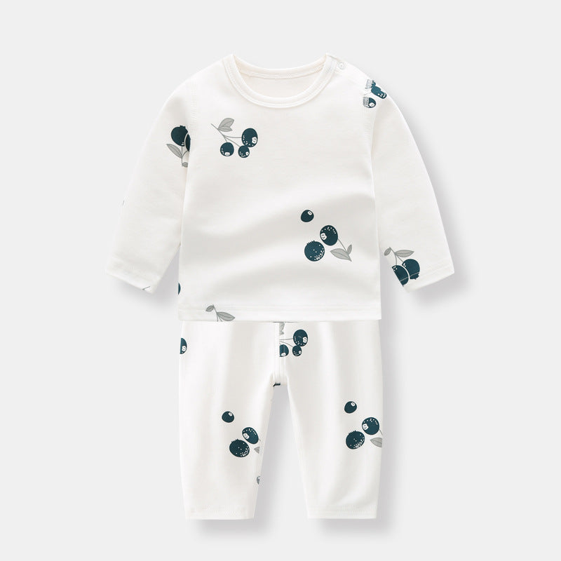 New Spring Baby Girls and Boys Pajamas 2pcs Sets: Round Collar Long Sleeve T-Shirt + Pants. Children Sleepwear, Newborn Homewear