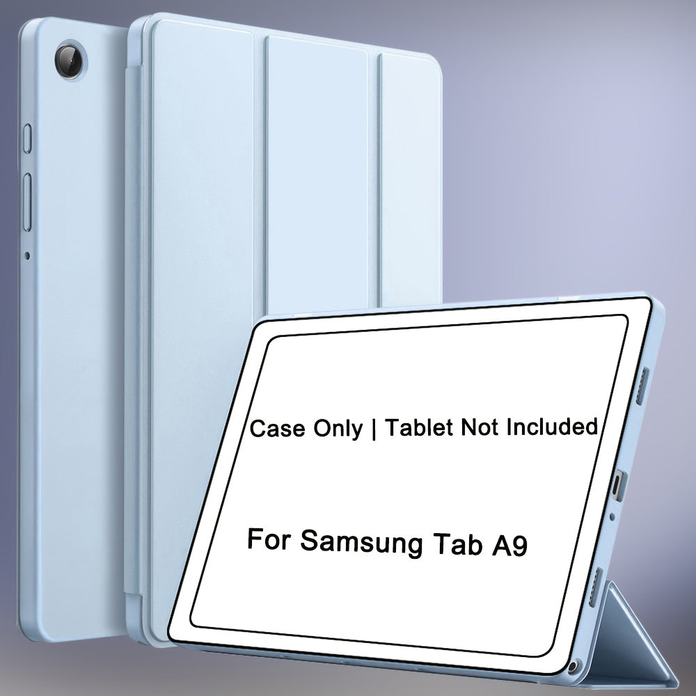 Case for Samsung Galaxy Tab A9 Plus 11-Inch 2023 (SM-X210 SM-X215), for Tab A9/A8/A7 Lite/S7/S8/S9/S10 FE, Soft Smooth Back Protective Cover, Lightweight, Scratch-Resistant, Anti-Slip, Foldable Stand, Auto Sleep/Wake Function