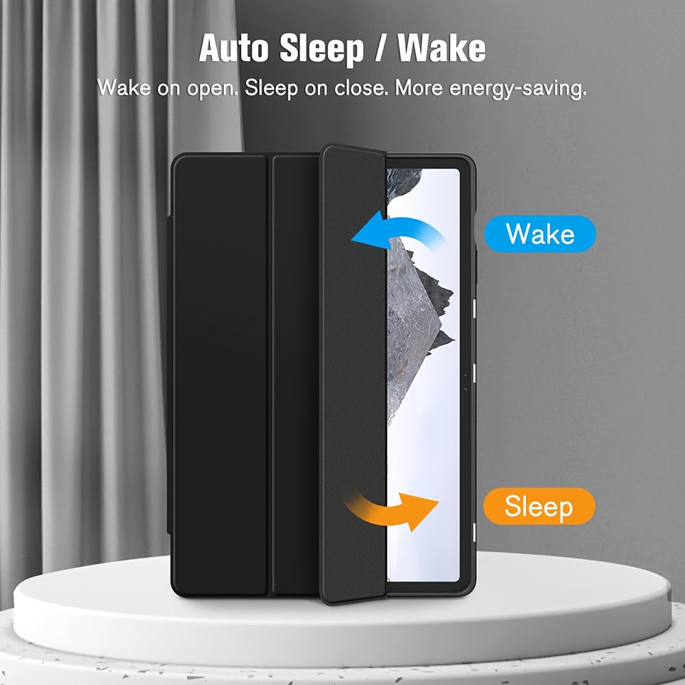 For Samsung for galaxy Tab S10 FE/S9 FE/S9 Case, Featuring a Clear Back Cover, Automatic Sleep/Wake Functionality, [Slim Protective Design] [Stand Capability] [Scratch