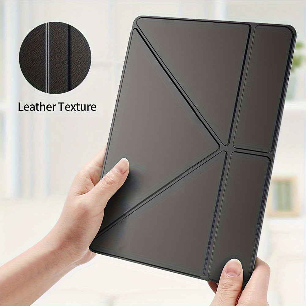 Foldable Lightweight Hard Shell Case for iPad Air 1-9, for iPad 5th-11, for iPad Mini 5-4, Artificial Leather with Adjustable Stand - Protective Cover for 26.67cm to 27.69cm Models