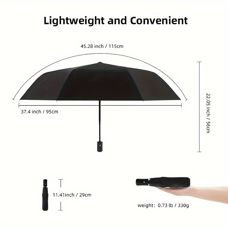Automatic Golf Umbrella – 8-Rib Windproof UV-Protection Design with 38in/98cm Canopy, Compact Folding, Ergonomic Handle, Heavy-Duty Travel Umbrella for Men & Women, Outdoor Sports & Adventures
