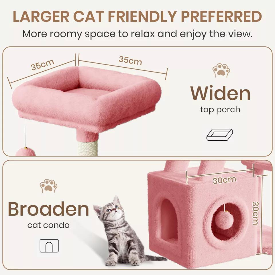 Dogat 107cm High - Quality Multilevel Cat Tree Tower with Scratching Posts - The Perfect Indoor Climbing House Condo for Your Feline Friend