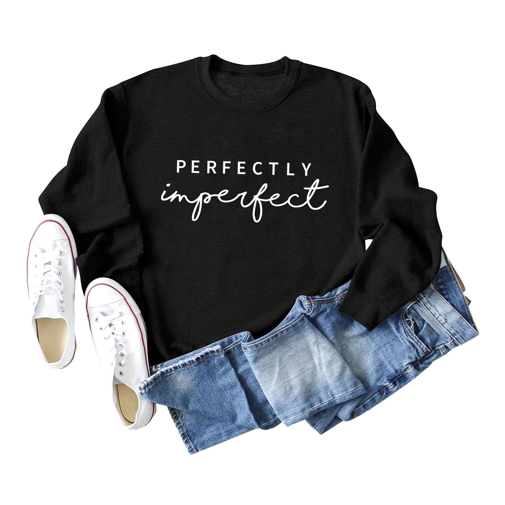 PERFECTLY Imperfect Simple Round Neck Women's Long Sleeve Sweater