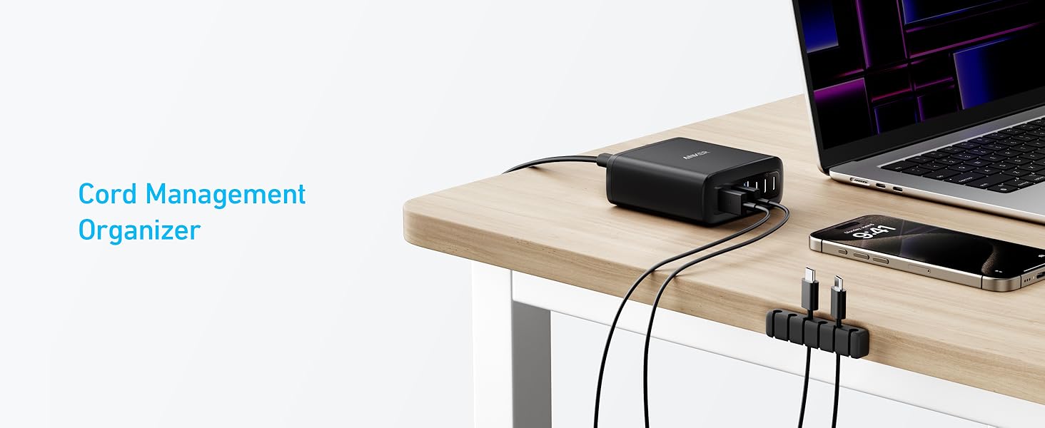 Anker USB C Charger, 6 Port Charging Station with 112W Power, for iPhone 17/16/15/14/13/12 Series, MacBook, Galaxy, iPad, and More (Cable Included)