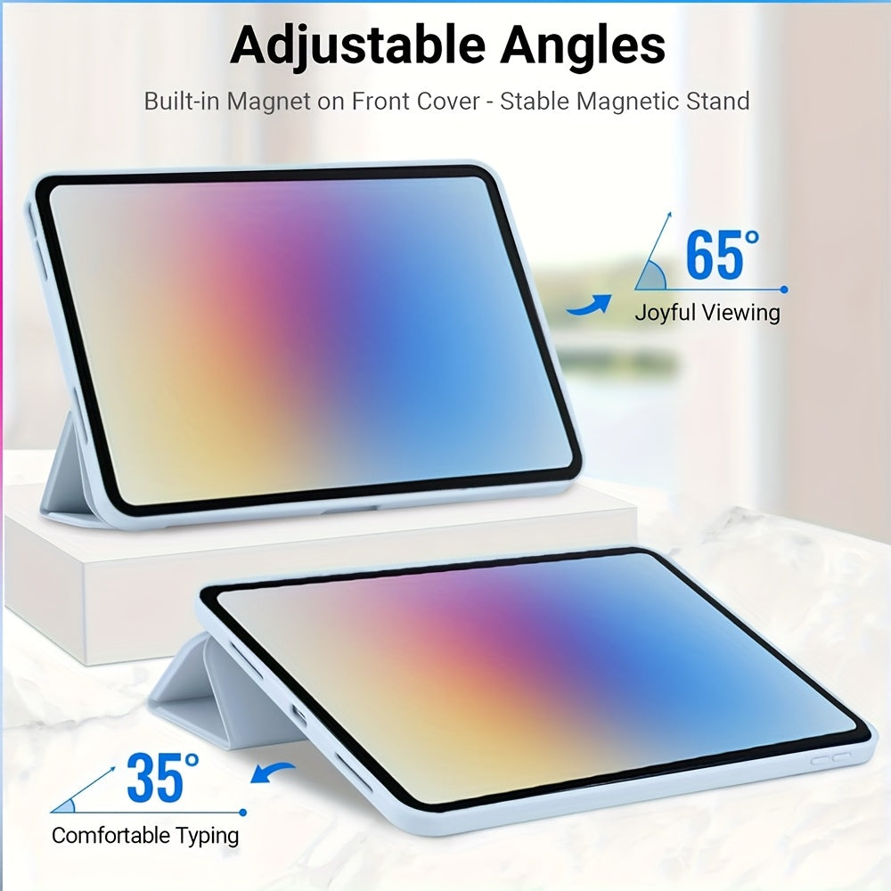 for iPad (A16) 2025 & 10th Generation Case with Smart Cover - Auto Sleep/Wake, Non-Slip Protective Cover, Lightweight Foldable Case with Inner Pocket & Adjustable Stand Suitable for iPad 27.69cm/10.7-inch (2022)