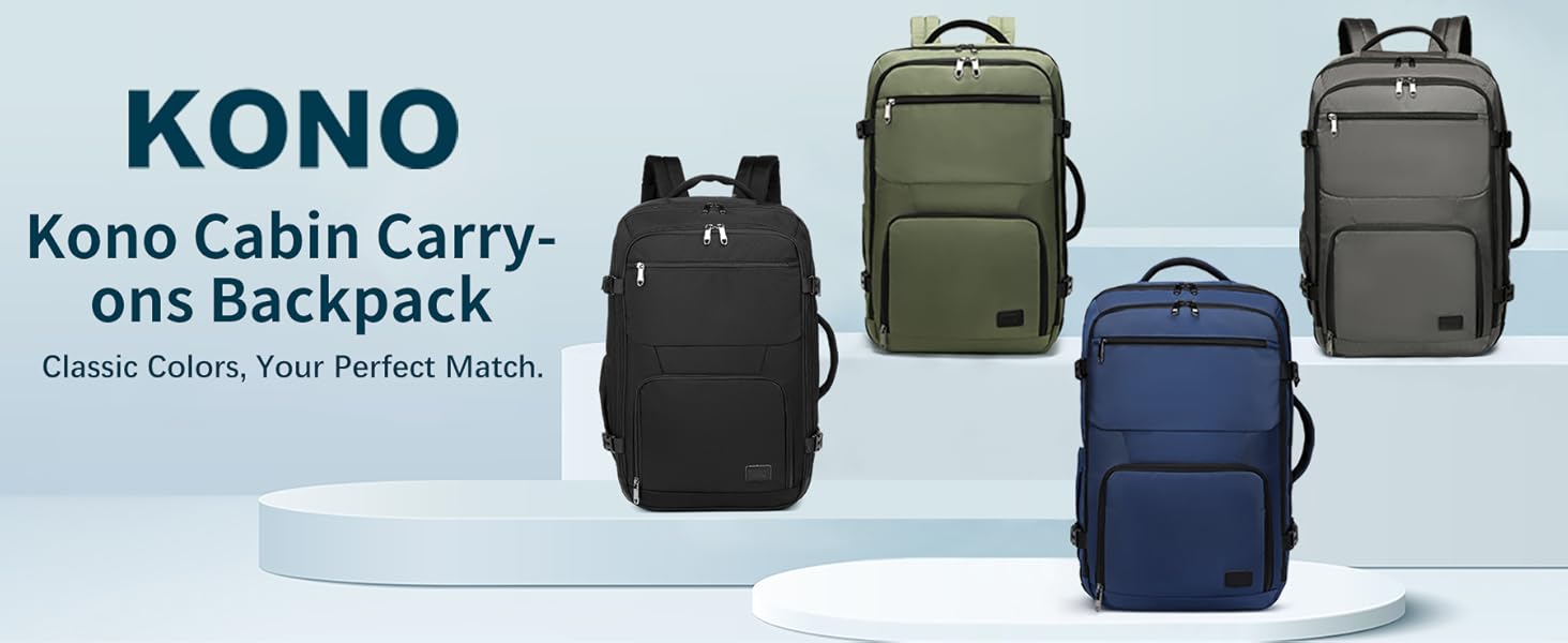 Kono Cabin Bag 55x35x20cm Carry-ons Luggage Travel Backpack Flight Shoulder Bag 38L Hand Luggage
