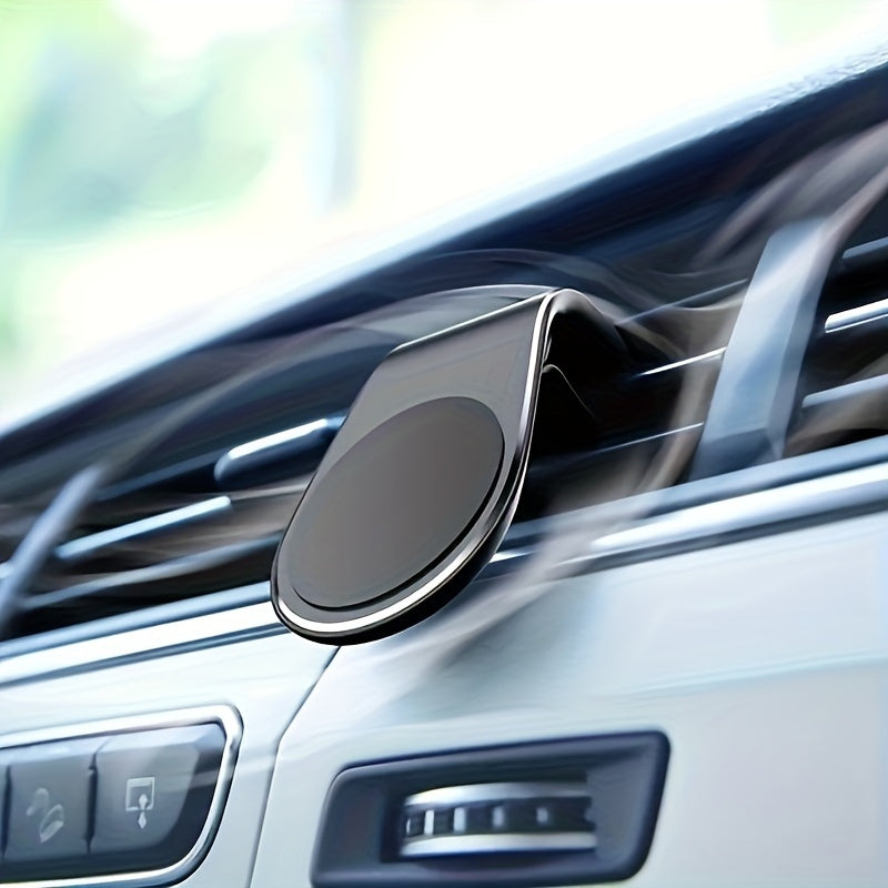 Universal Magnetic Phone Holder – L-Shaped Metal Car Air Vent Mount, Strong Magnetic Car Phone Holder for All Smartphones