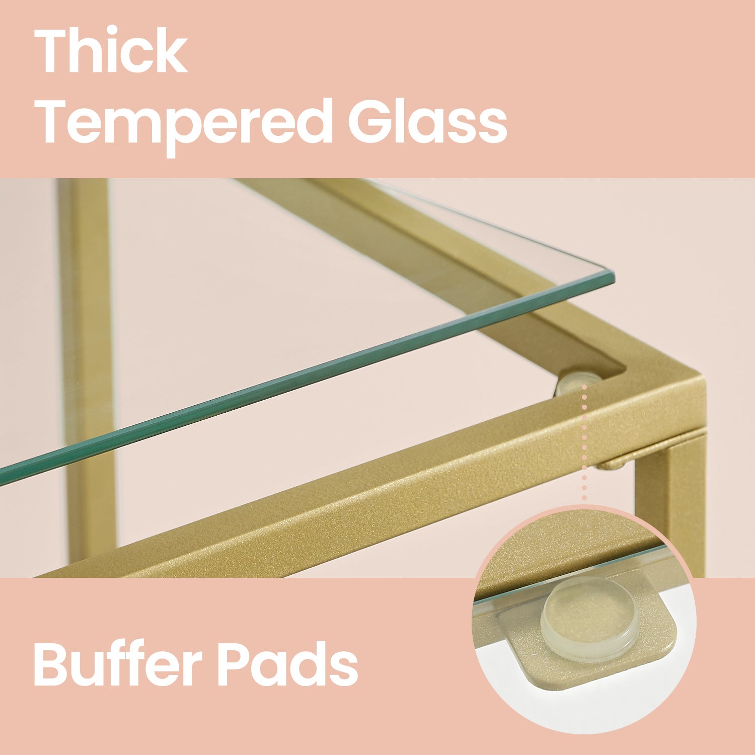 Console Table, Side Table, Tempered Glass Tabletop, Modern Sofa Table, 2 Shelves, for Living Room, Hallway, Space Saving, Vintage Style, Sturdy Construction, Versatile Use, Easy Assembly