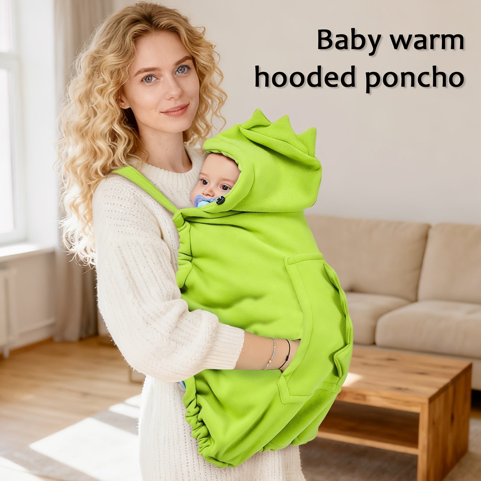 One Cartoon Dinosaur Children's Waist Stool Warm Cape, Multifunctional Front-Carry Windproof Cloak - Suitable for Home and Outdoor Use as Cold Protection Blanket