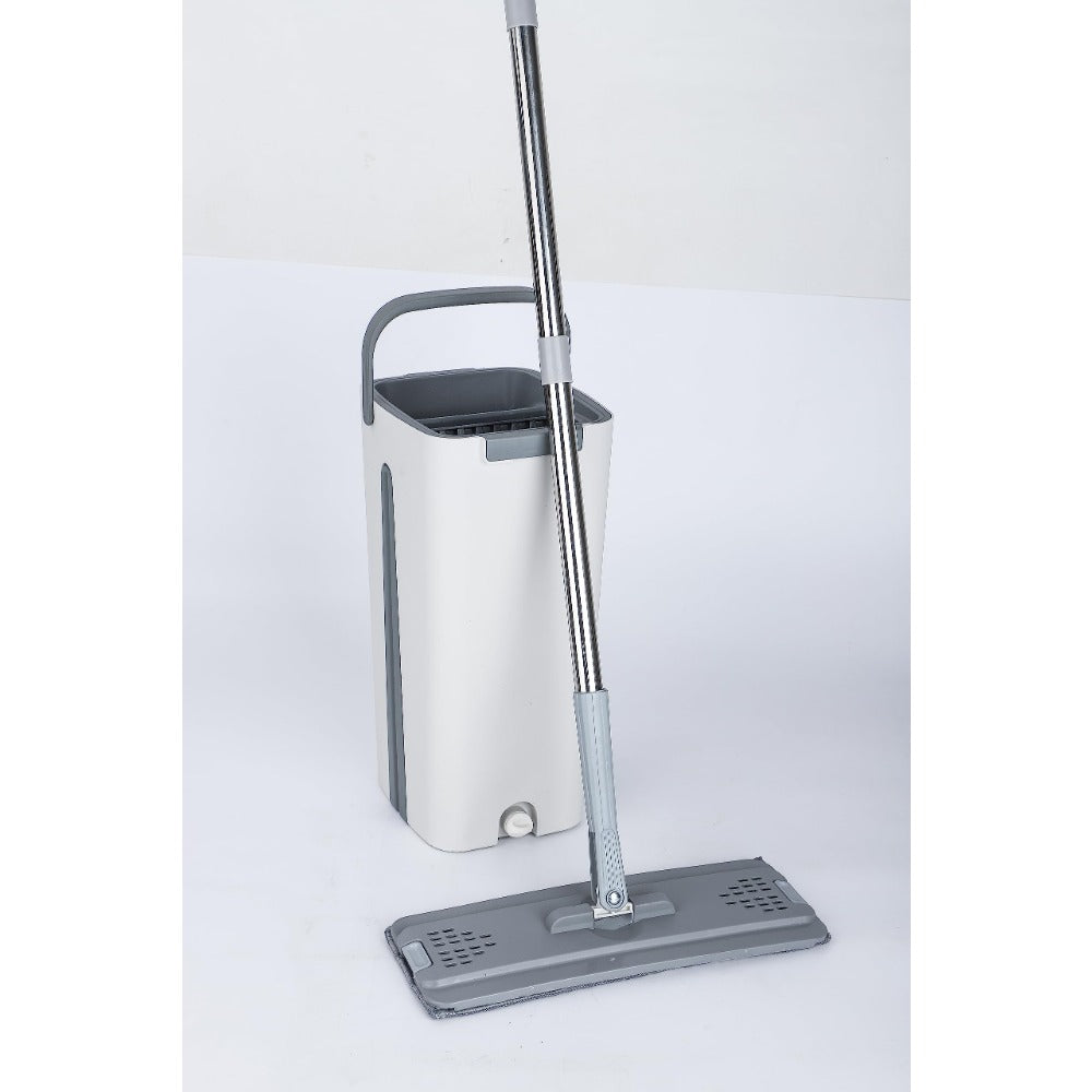Mop Bucket Cleaning Kit, Including Mop and Bucket and Change the Mop Pad, Hand Wash Free Mop, Wet and Dry Mop, Multifunctional Bucket, Suitable for Tile, Marble, Wooden Floors, Cement Floor Cleaning, Reusable Mop Pads, Cleani